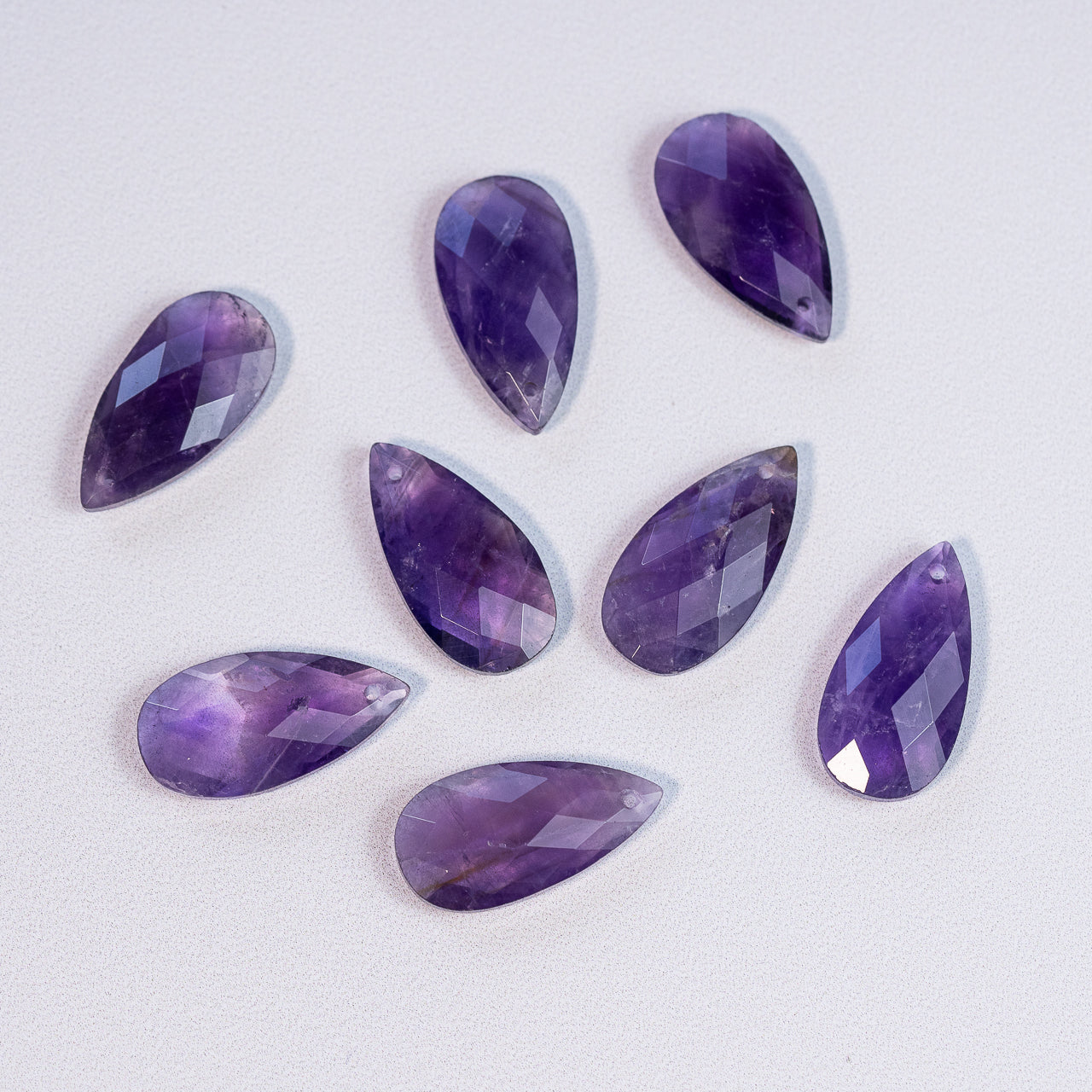 Pendentifs gouttes facettes en Améthyste de 25 mm ( à l&