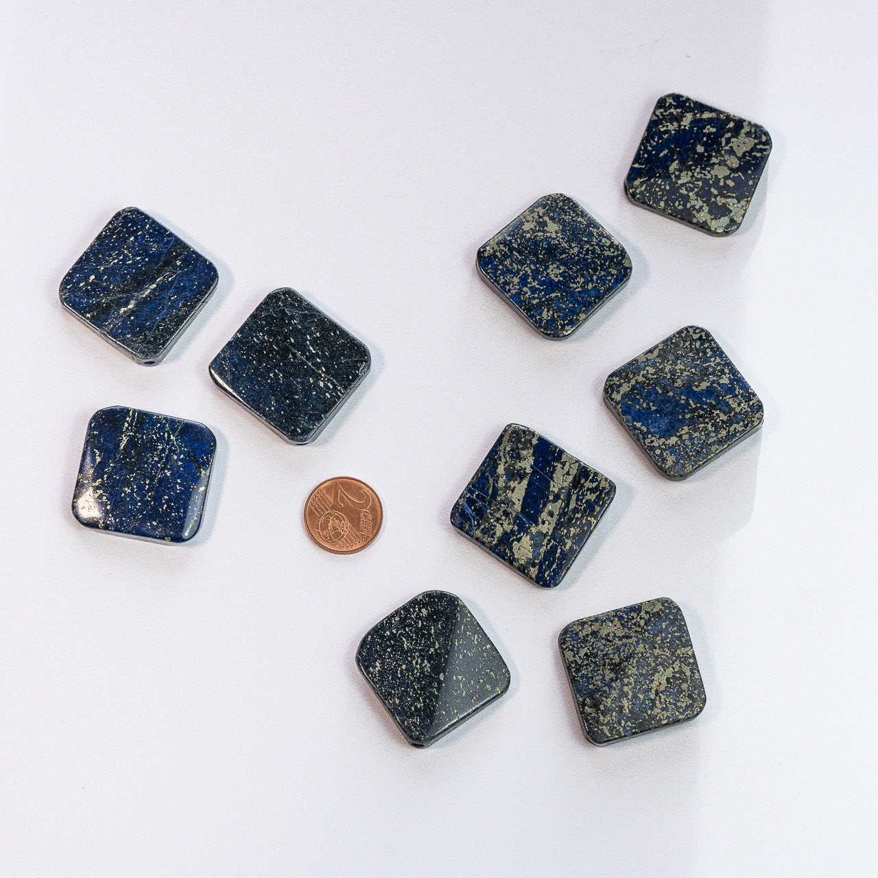 Grandes perles losange de Lapis-lazuli de env 37 mm ( à l&