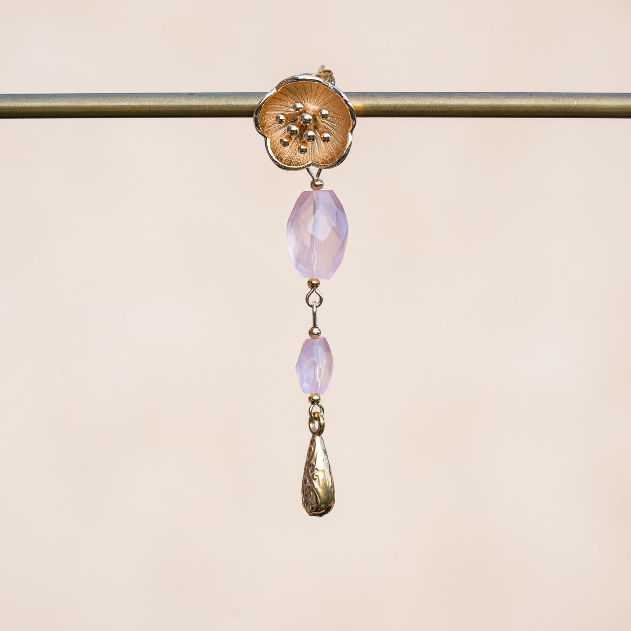 Perles pépites facettes de Quartz rose de 7 à 15 mm ( lot de 2 ou 4 perles )