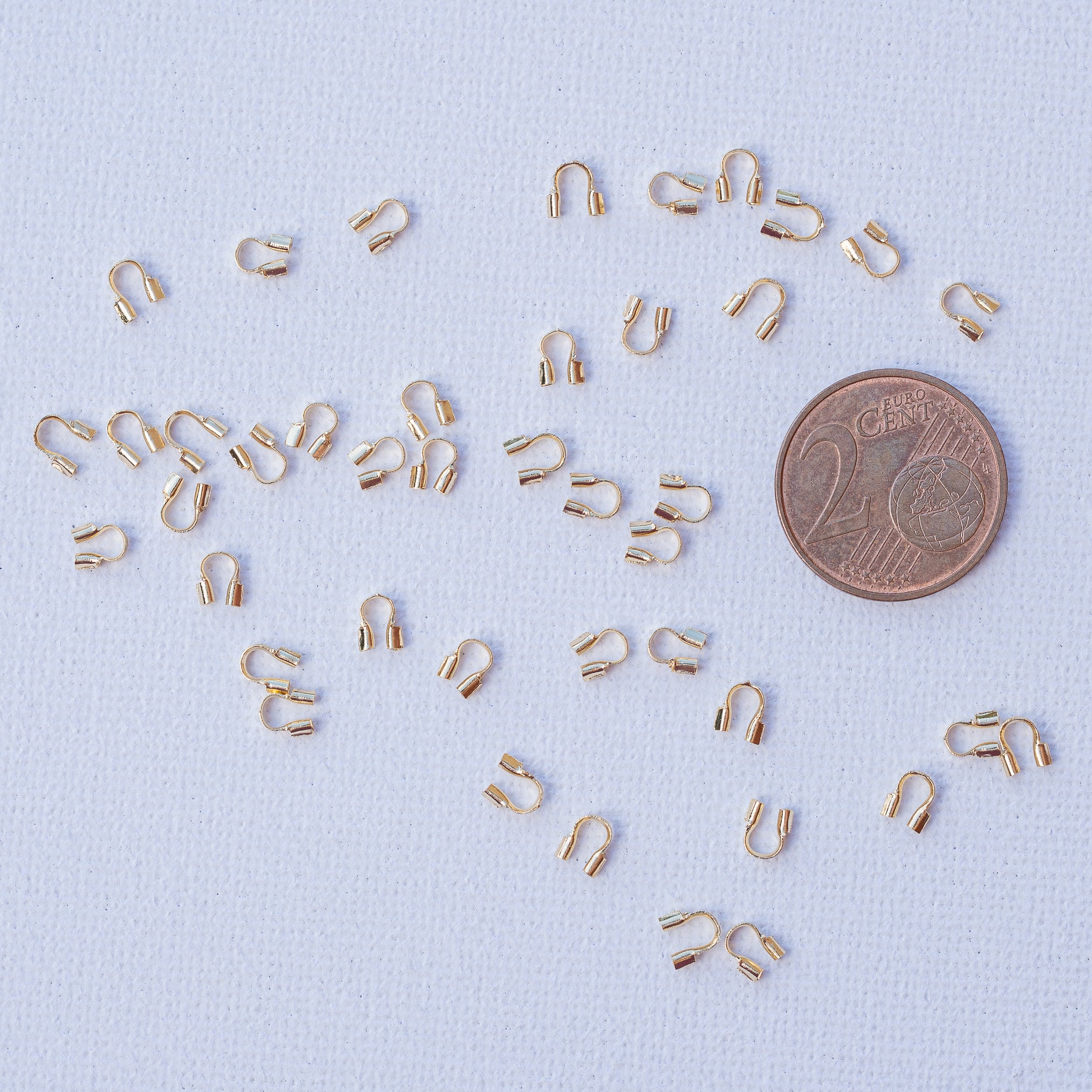 Protèges câble en laiton plaqué or 24k de 5 mm ( vendus par 4 )