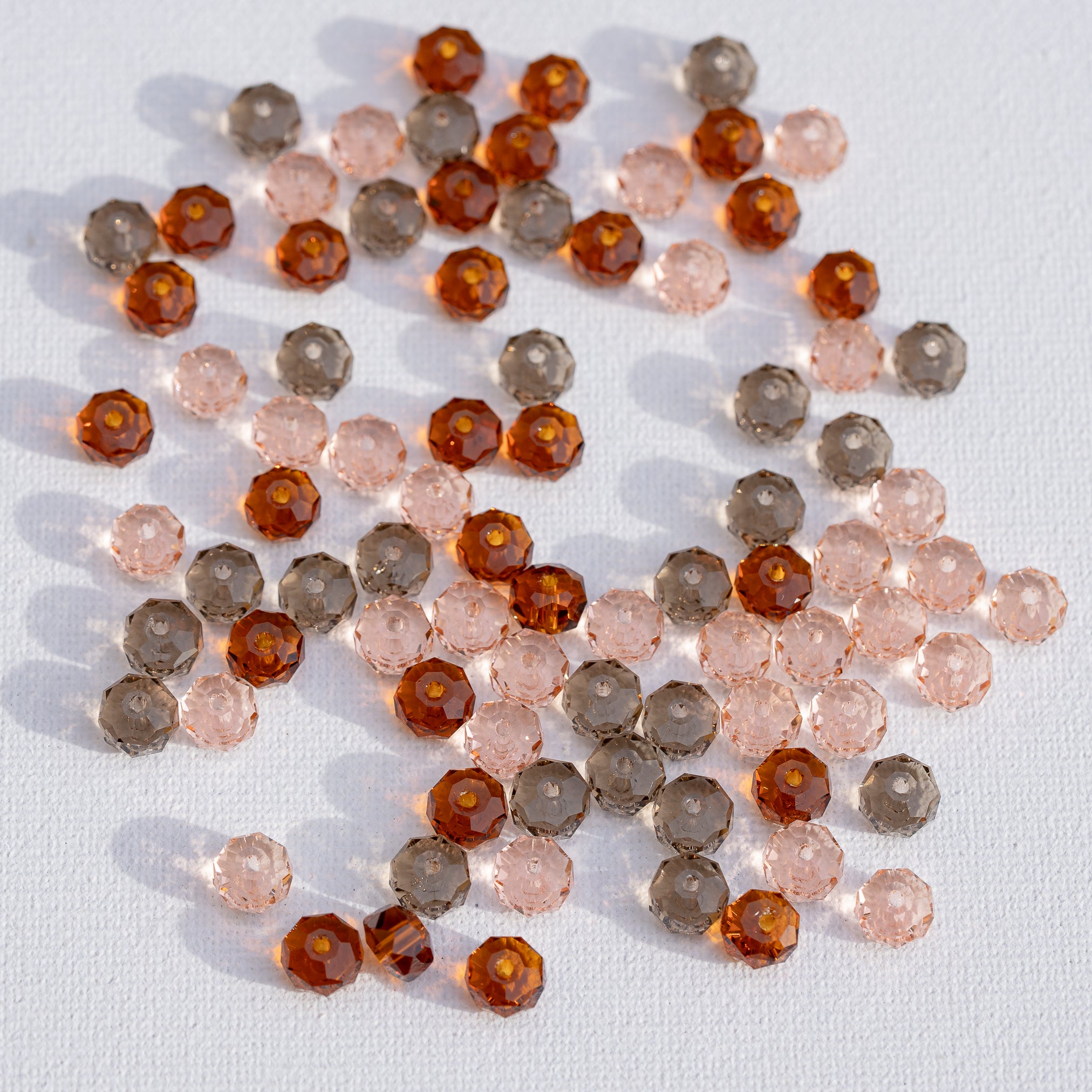 Perles rondelles facettes en verre K9 couleurs au choix de 8 x 5 mm ( lot de 2 )