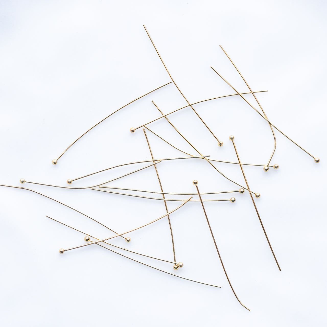 Clous tête boule en acier inoxydable plaqué or 18k de 60 x 0,5 mm ( lot de 10 )