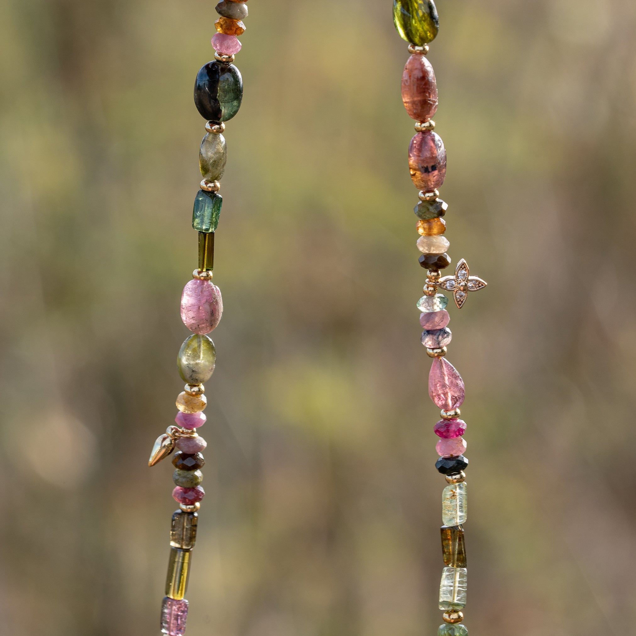 Collier coloré en Tourmaline multicolore différentes formes et tailles ✨