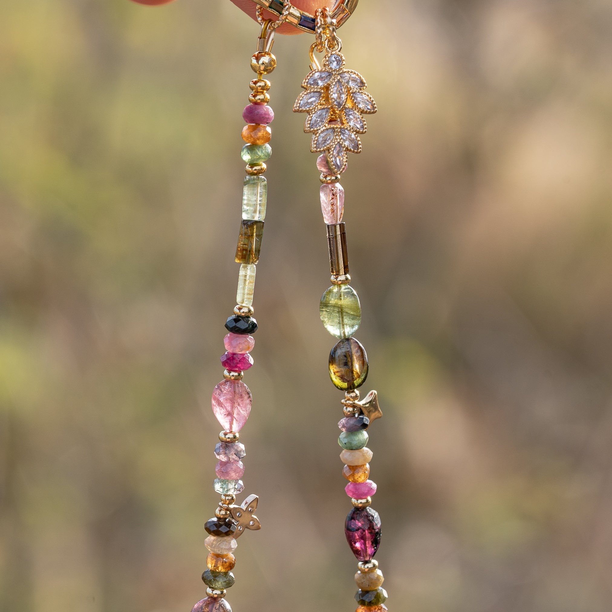 Collier coloré en Tourmaline multicolore différentes formes et tailles ✨