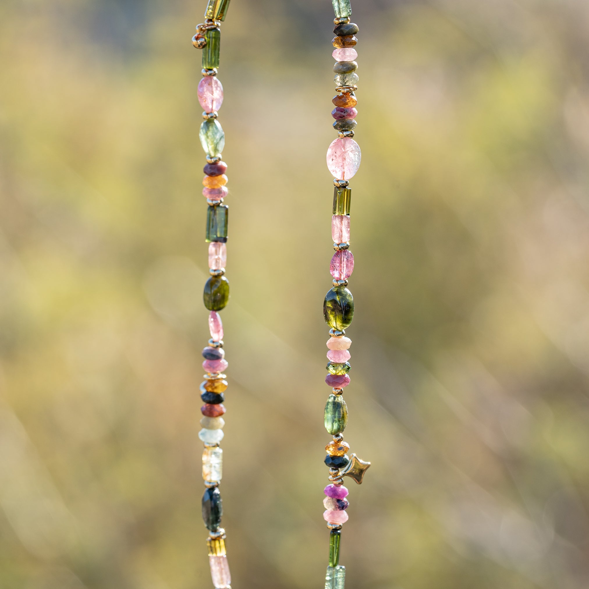 Collier bohème en Tourmaline multicolore différentes formes et tailles ✨