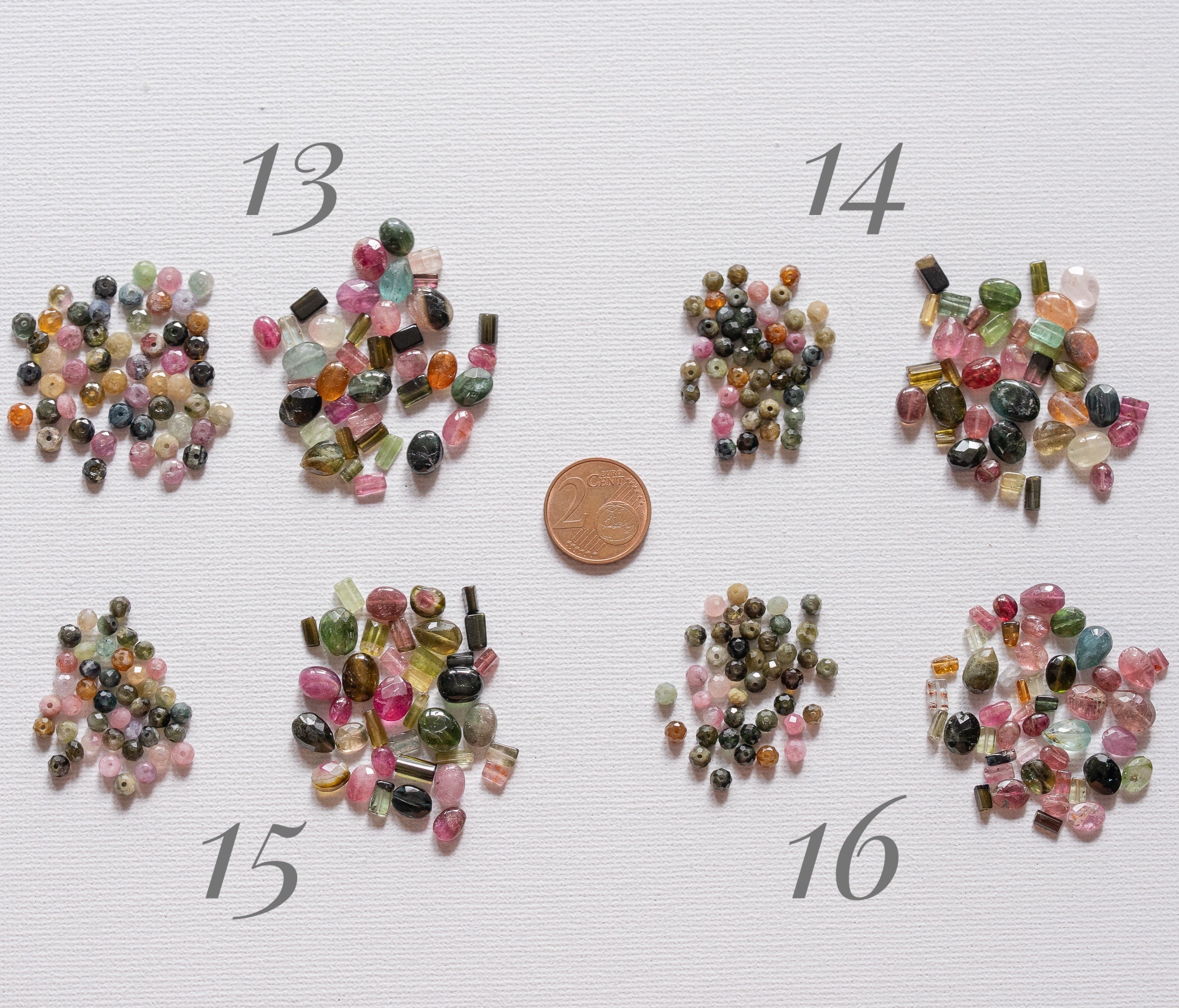 Lot de perles de Tourmaline multicolore forme variée pour collier bohème ✨ ( 35 cm de long )