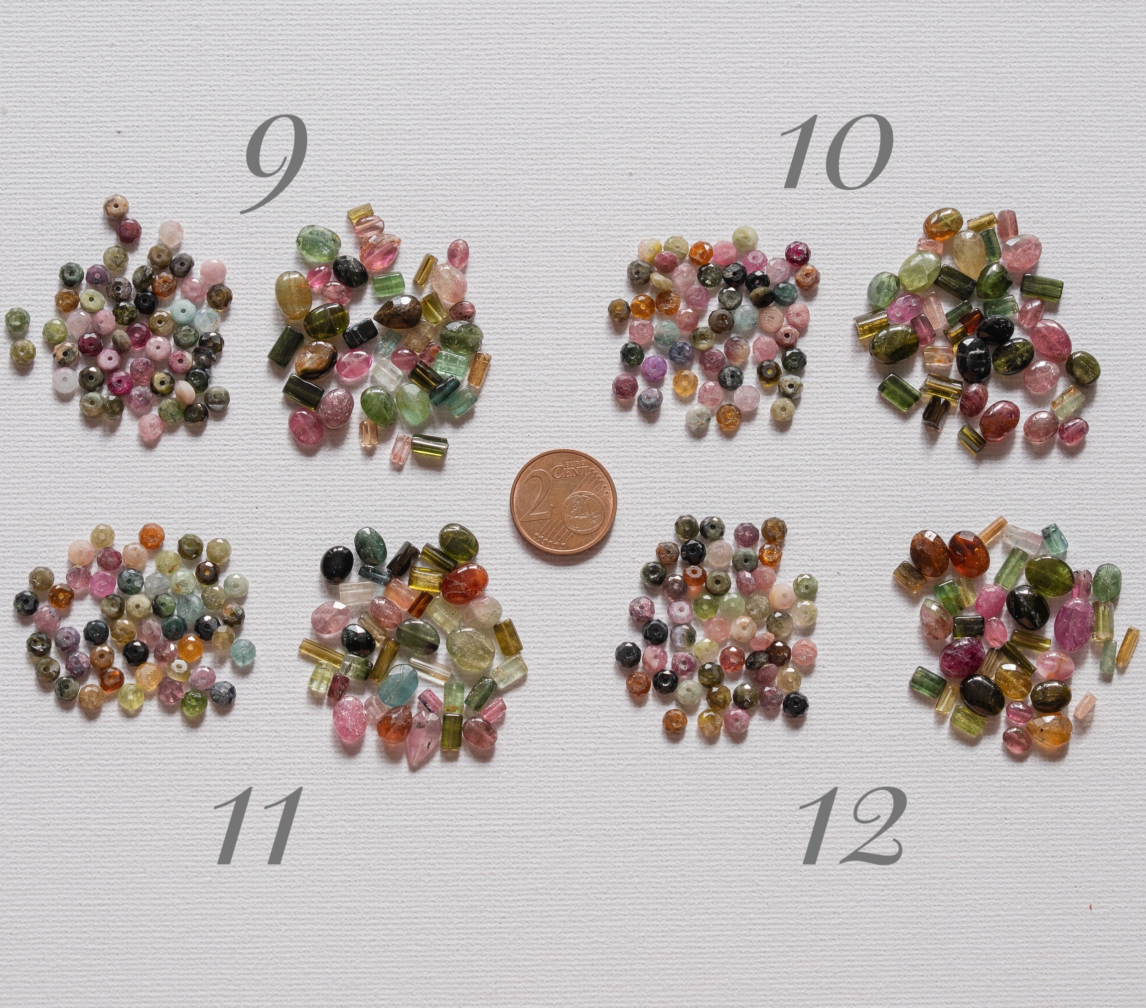Lot de perles de Tourmaline multicolore forme variée pour collier bohème ✨ ( 35 cm de long )