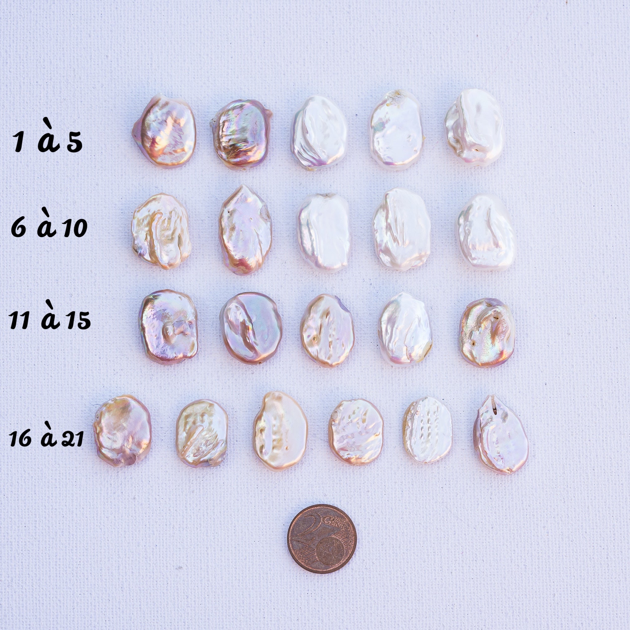 Perles pépites ovales/rectangles en perles d&