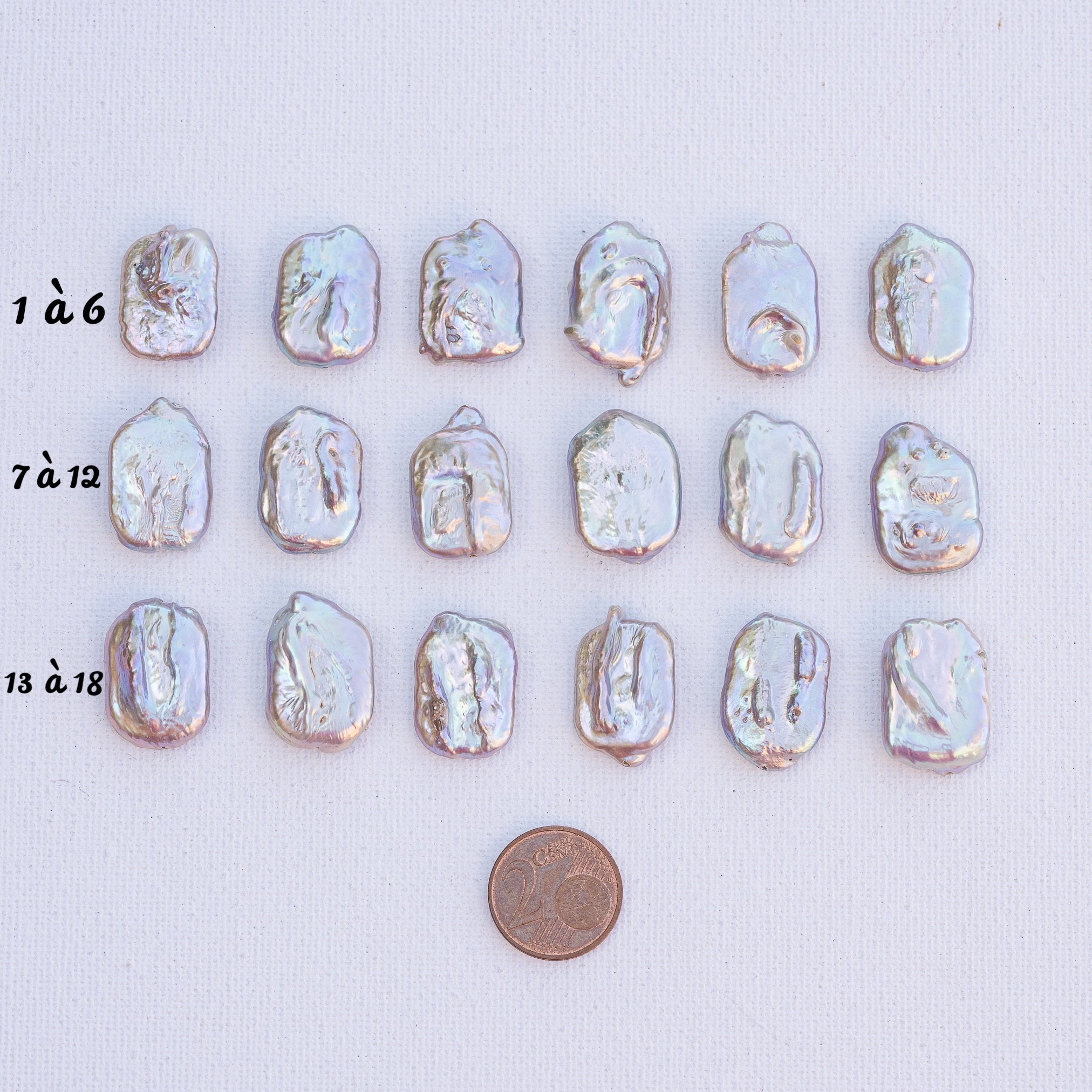 Perles pépites ovales/rectangles en perles d&