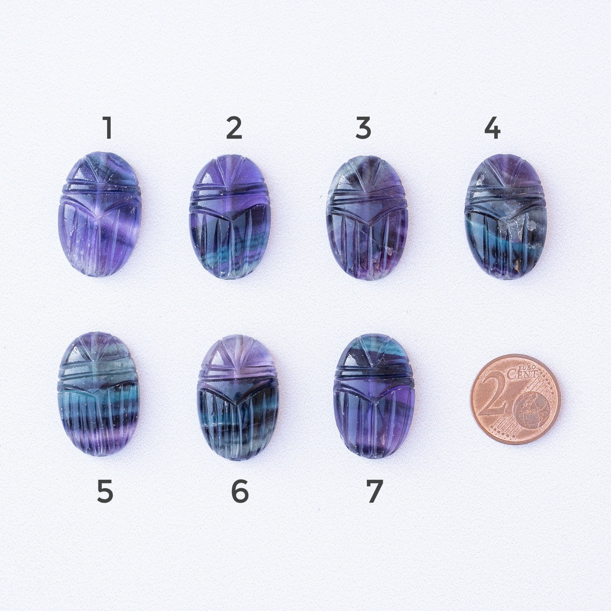 Les " Nidhih " scarabée en Fluorite de 2,5 cm au choix ( à l&