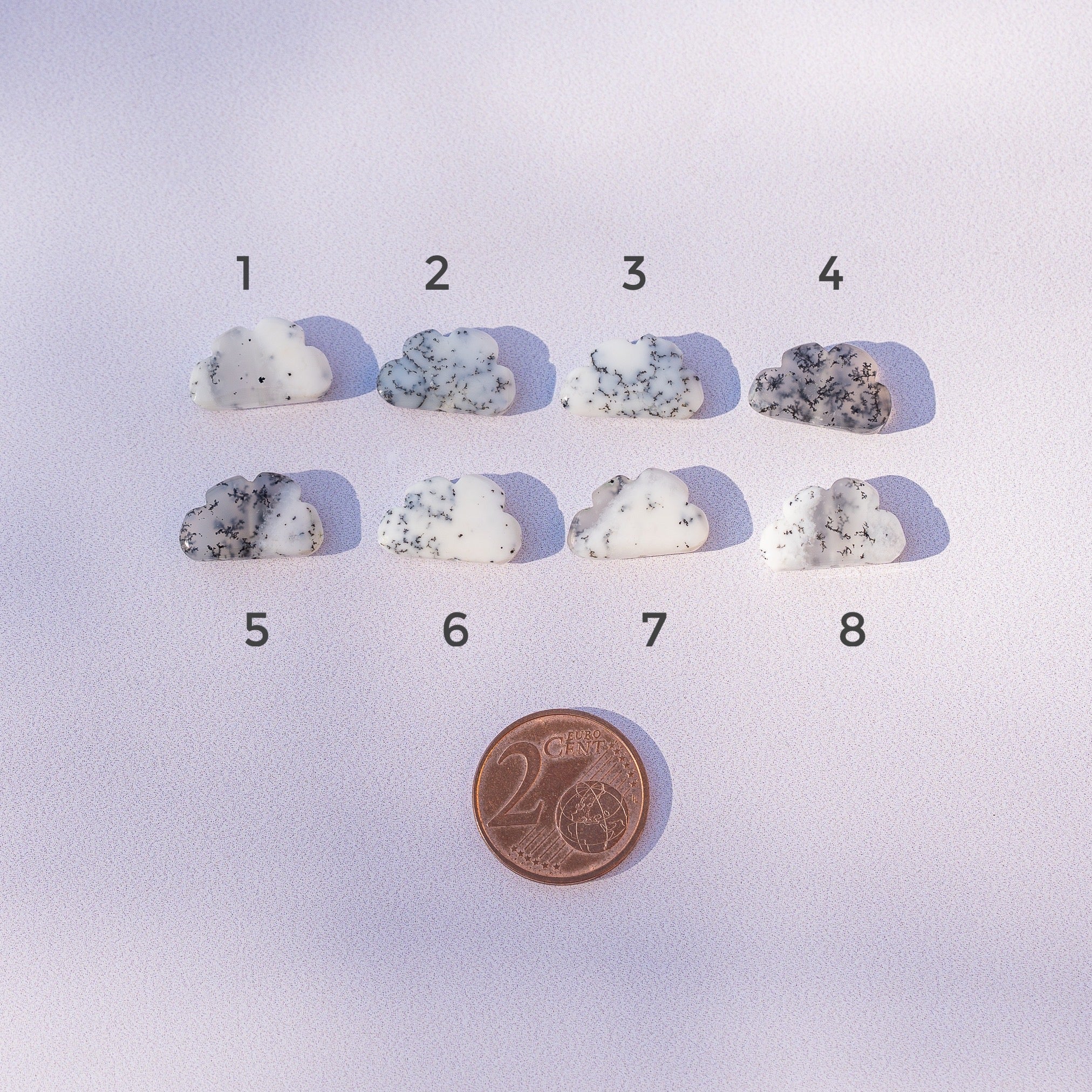 Les " Nidhih " nuages en Opale dendritique de env 15 x 9 mm au choix ( à l&