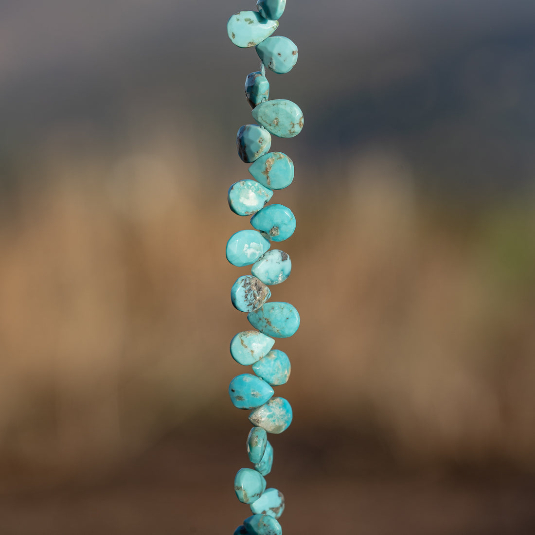 Perles gouttes facettes de Turquoise d&