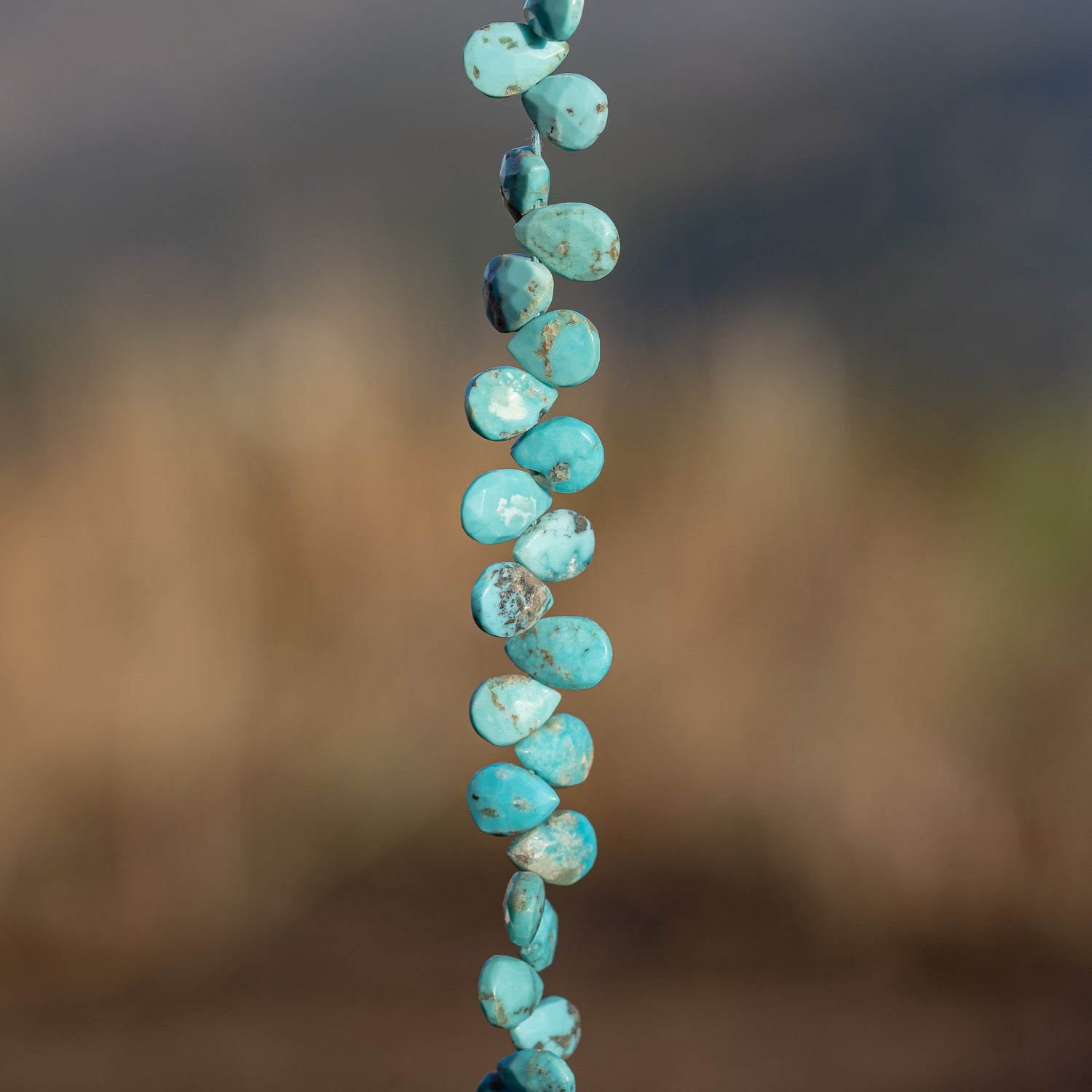 Perles gouttes facettes de Turquoise d&