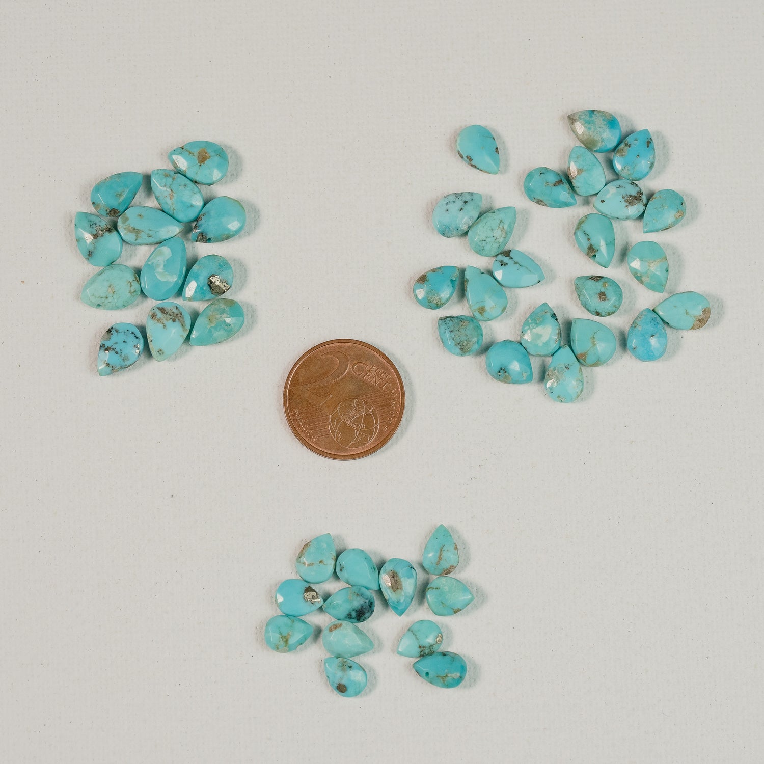 Perles gouttes facettes de Turquoise d&
