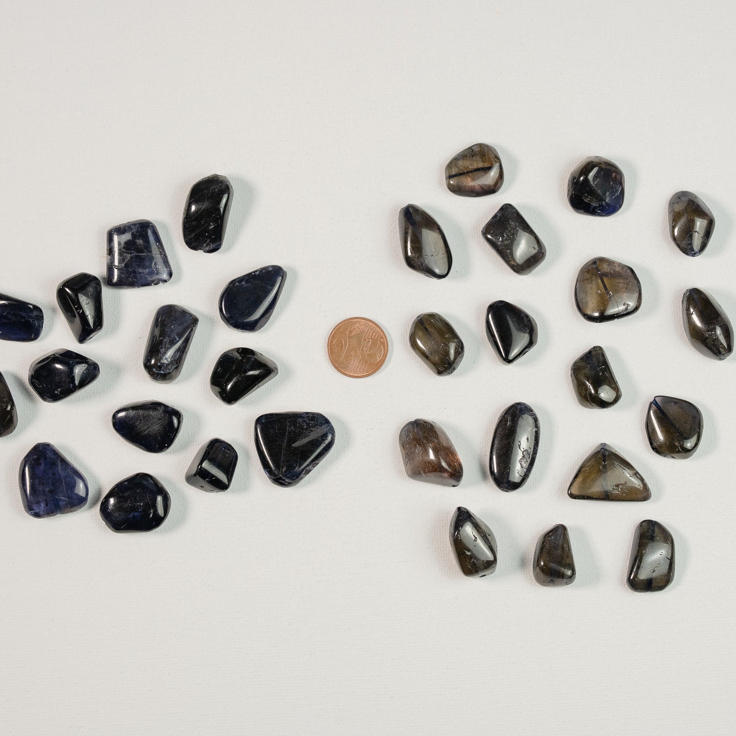 Grosses perles pépites lisses de Iolite de env 18 à 24 mm ( à l&