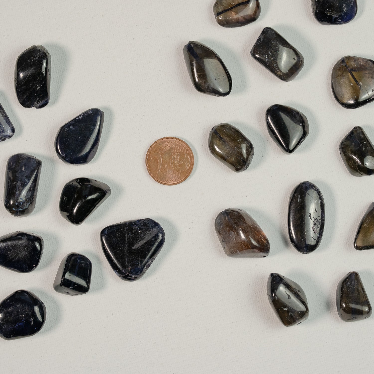 Grosses perles pépites lisses de Iolite de env 18 à 24 mm ( à l&