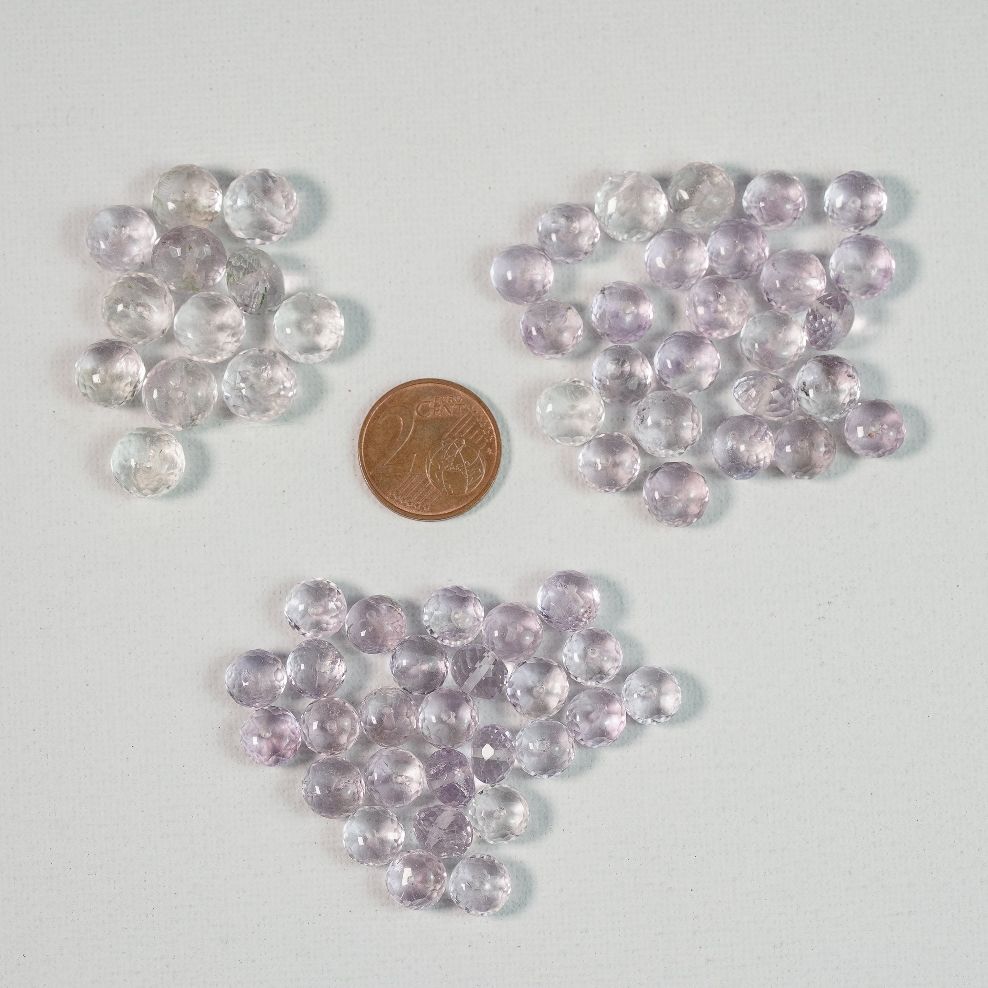 Perles rondelles facettes en Améthyste lilas de 8 à 9 mm au choix ( lot de 2 perles )