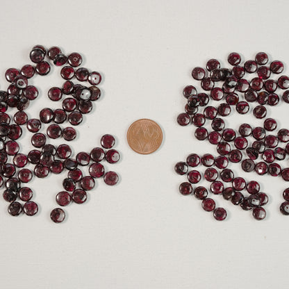 Perles rondelles facettes de Grenat almandin de 7/8 x 3,5 mm ( lot 2 perles )