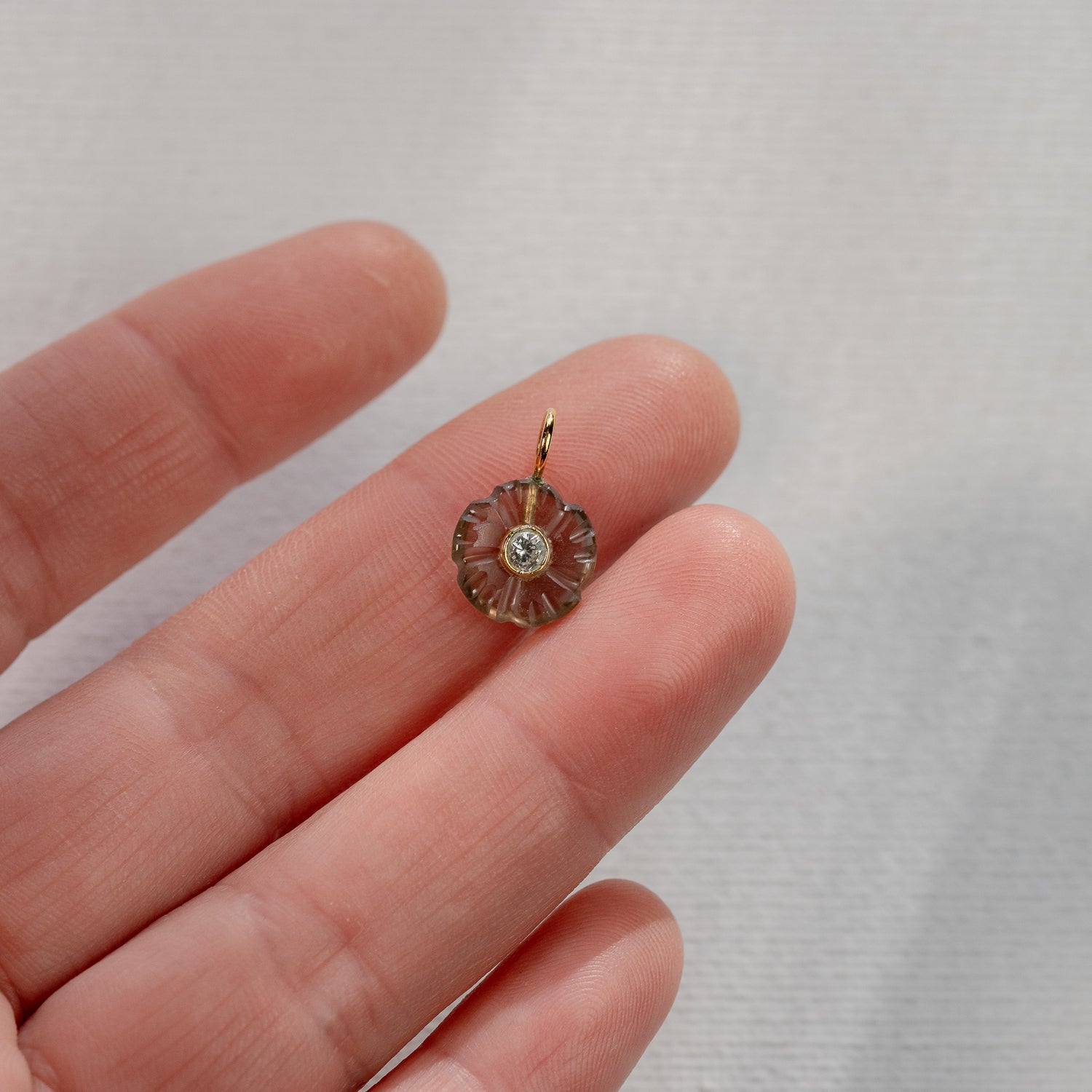 Les fleurs &quot; Nidhih &quot; Quartz fumé, zirconium et argent 925 plaqué or ( à l&