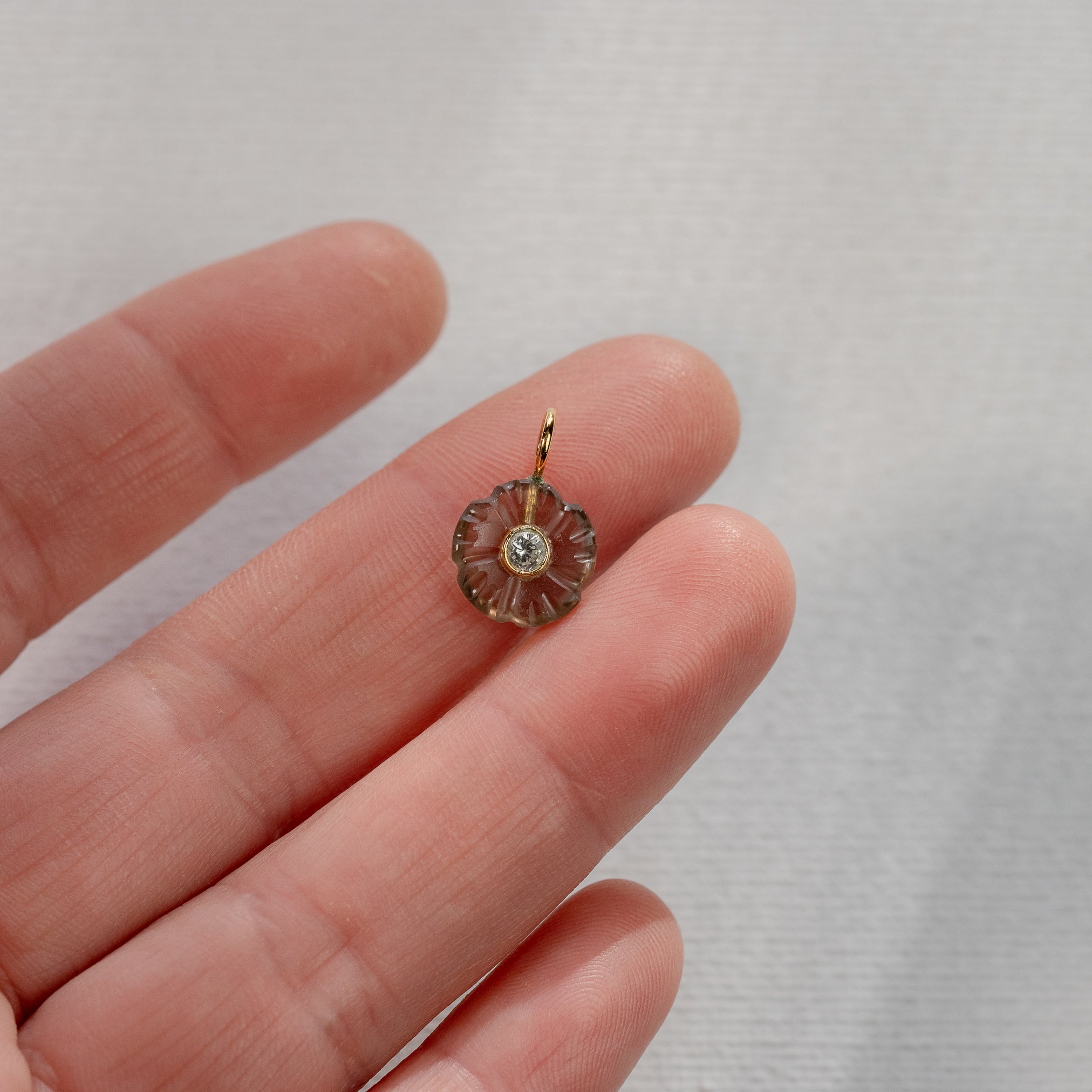 Les fleurs &quot; Nidhih &quot; Quartz fumé, zirconium et argent 925 plaqué or ( à l&