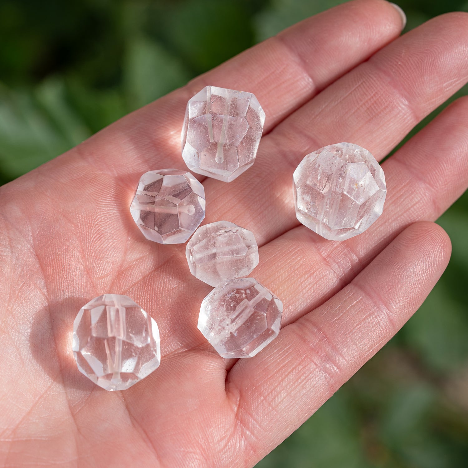 Perles facettes &quot; pépites &quot; en Cristal de roche au choix de 13 à 20 mm ( à l&