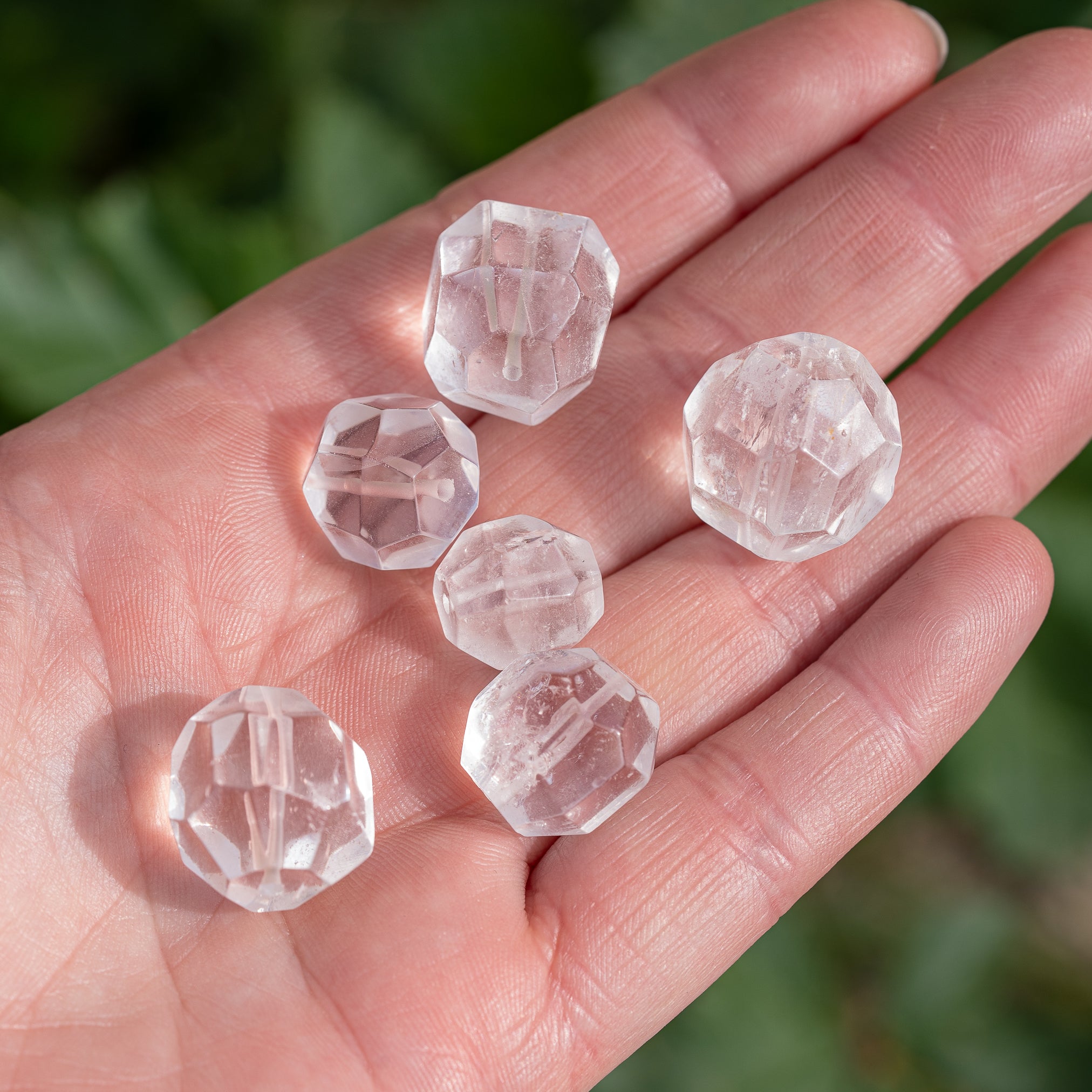Perles facettes &quot; pépites &quot; en Cristal de roche au choix de 13 à 20 mm ( à l&