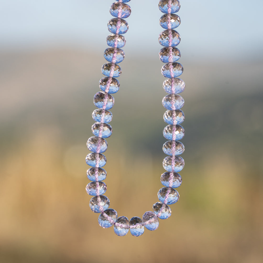 Fils de 20 cm de perles rondelles facettes en Améthyste lilas de 7/8,5 x 5/7 mm au choix