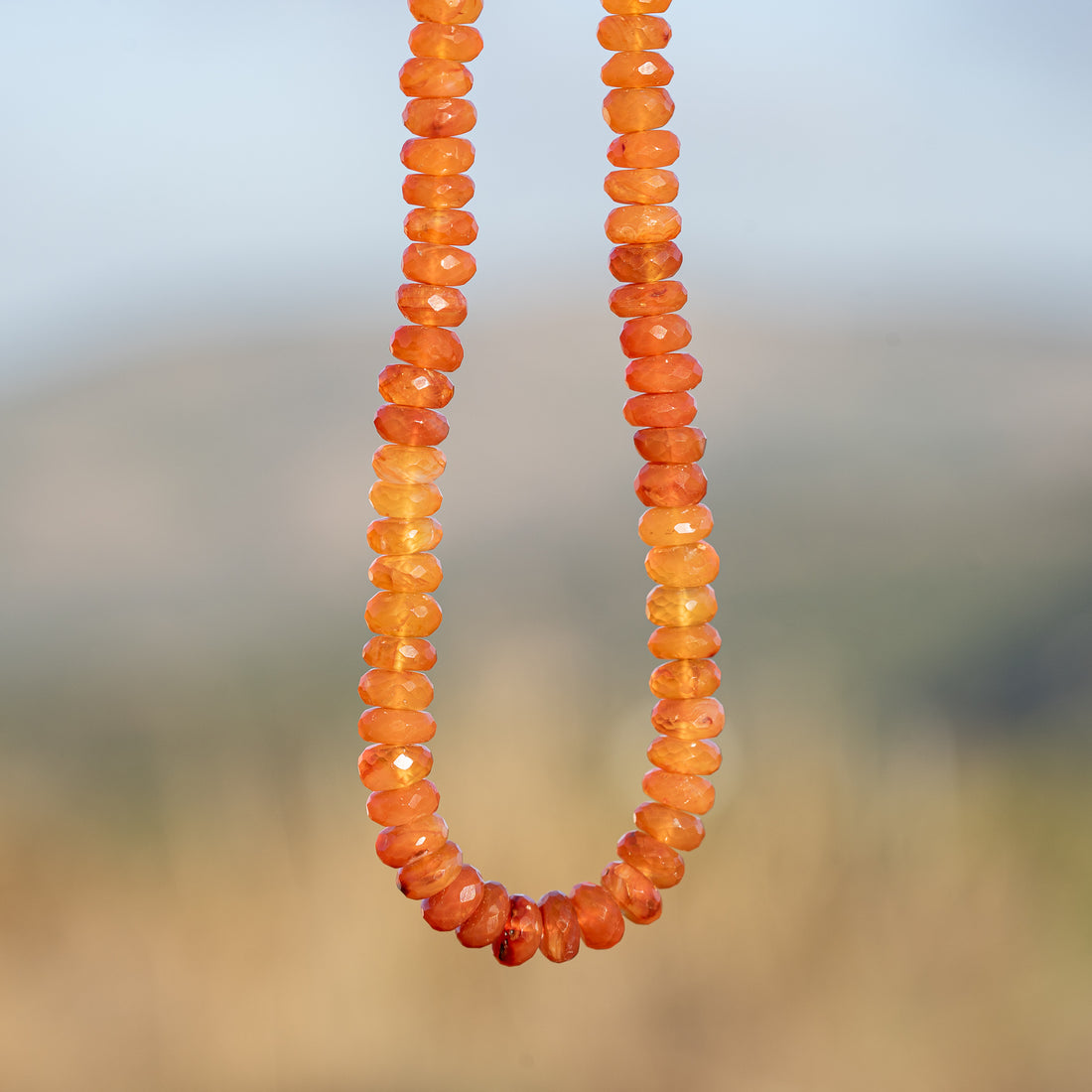 Fils de 40,5 cm de perles rondelles facettes de Cornaline de env 6,5/9 x 3,5/5 mm