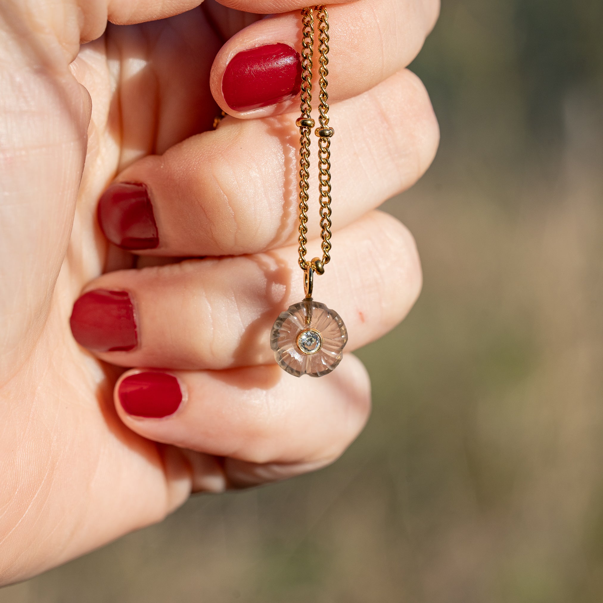 Les fleurs &quot; Nidhih &quot; Quartz fumé, zirconium et argent 925 plaqué or ( à l&