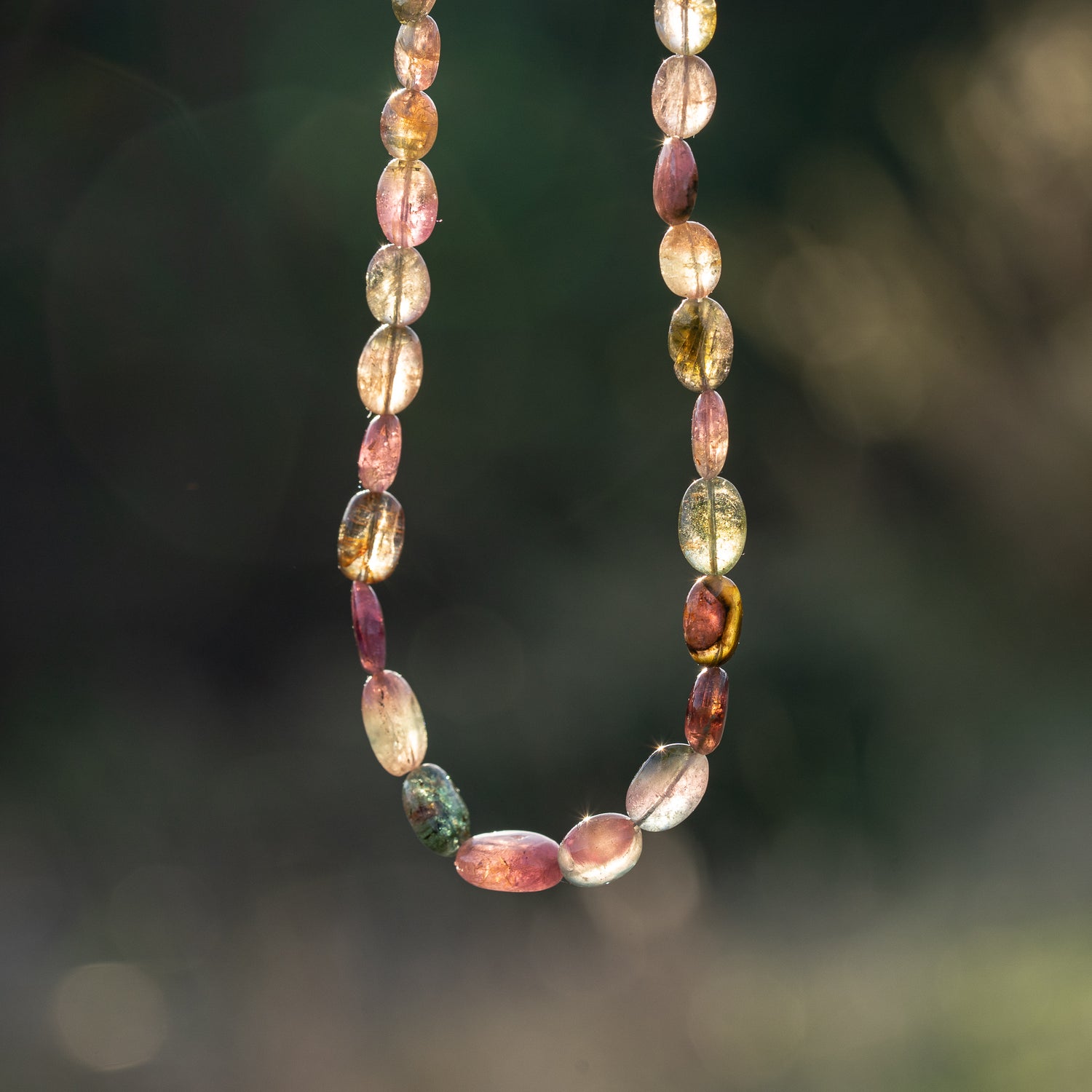 Fil de 43 cm de perles ovales lisses de Tourmaline multicolore &quot; qualité wouah &quot; 🌈 de 5/9,5 mm ( fil 1 )