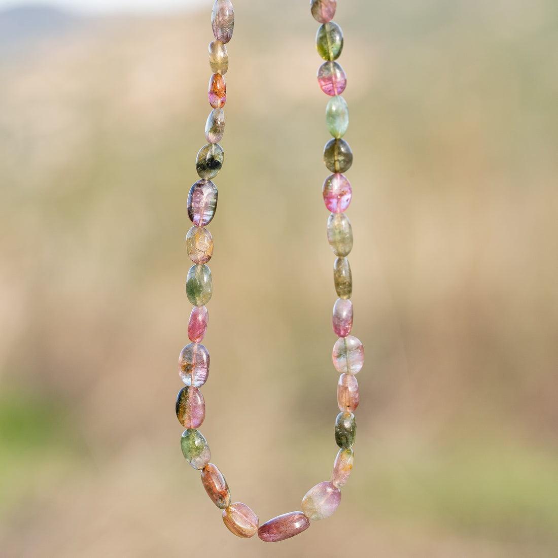 Fil de 43 cm de perles ovales lisses de Tourmaline multicolore &quot; qualité wouah &quot; 🌈 de 4/10 mm ( fil 11 )