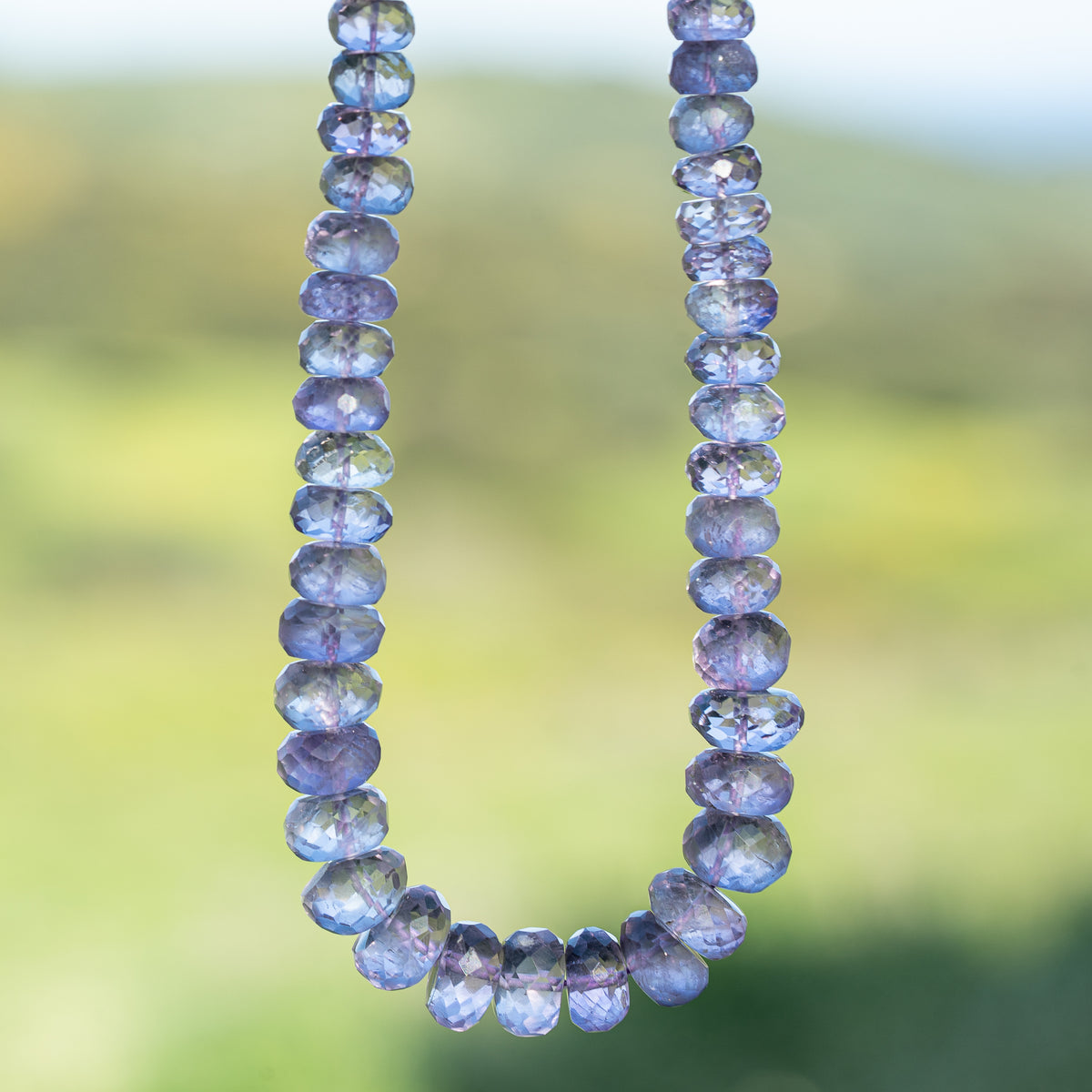 Perles rondelles facettes en Améthyste de 6 à 12 mm ( lot de 2 )