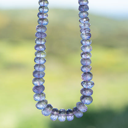 Perles rondelles facettes en Améthyste de 6 à 12 mm ( lot de 2 )
