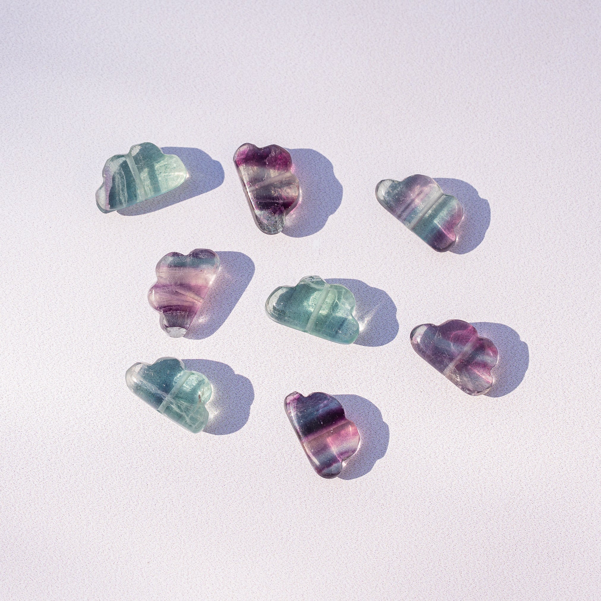 Les &quot; Nidhih &quot; nuages en Fluorite de env 15 x 9 mm au choix ( à l&