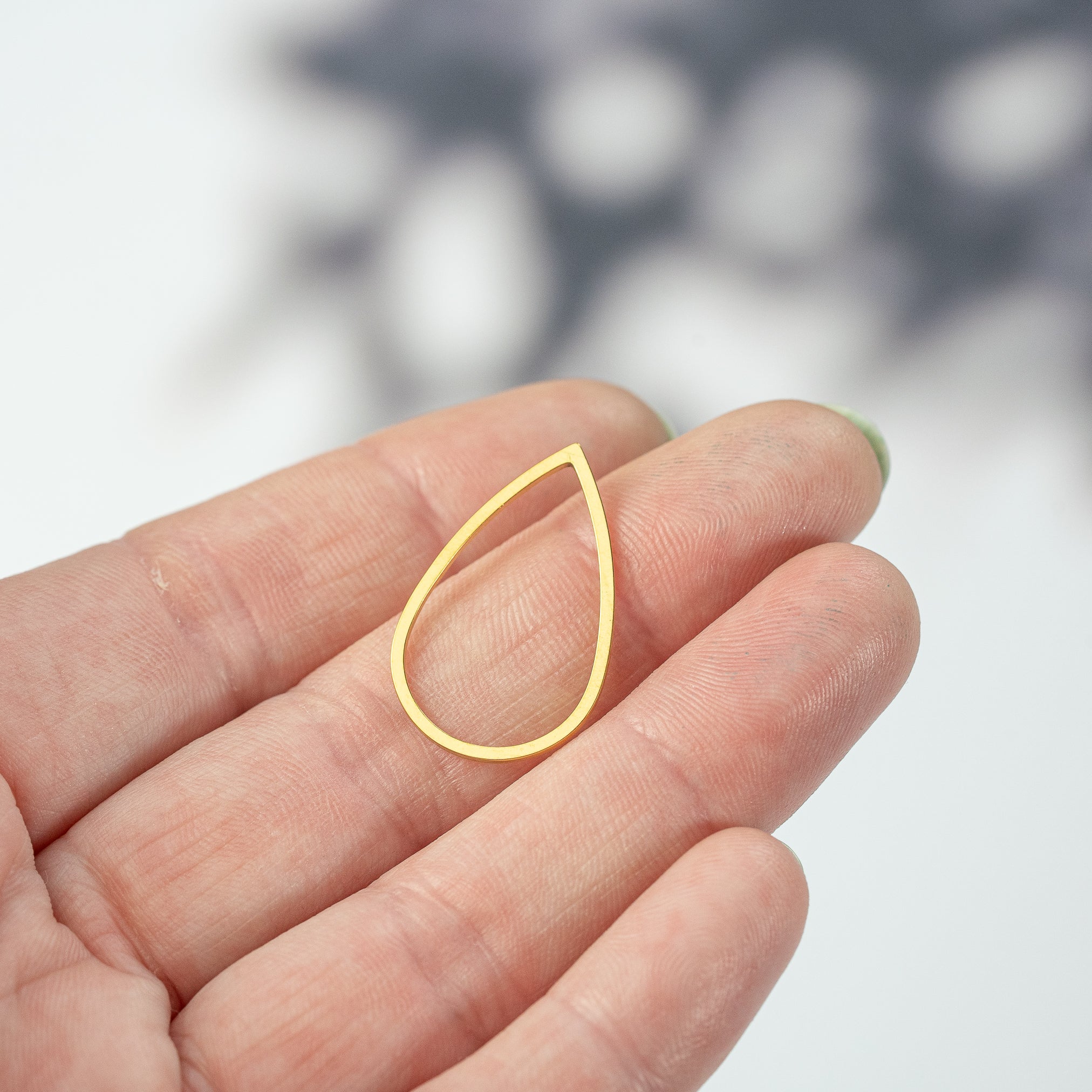 Anneaux fermés connecteurs gouttes acier inoxydable doré de 26 mm ( à l&