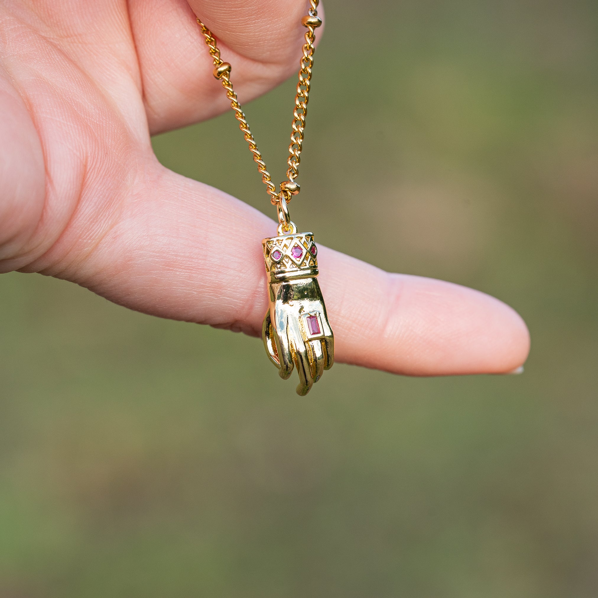 Breloques connecteurs mains en laiton plaqué or 18k et et zirconium rose de 22 mm ( à l&