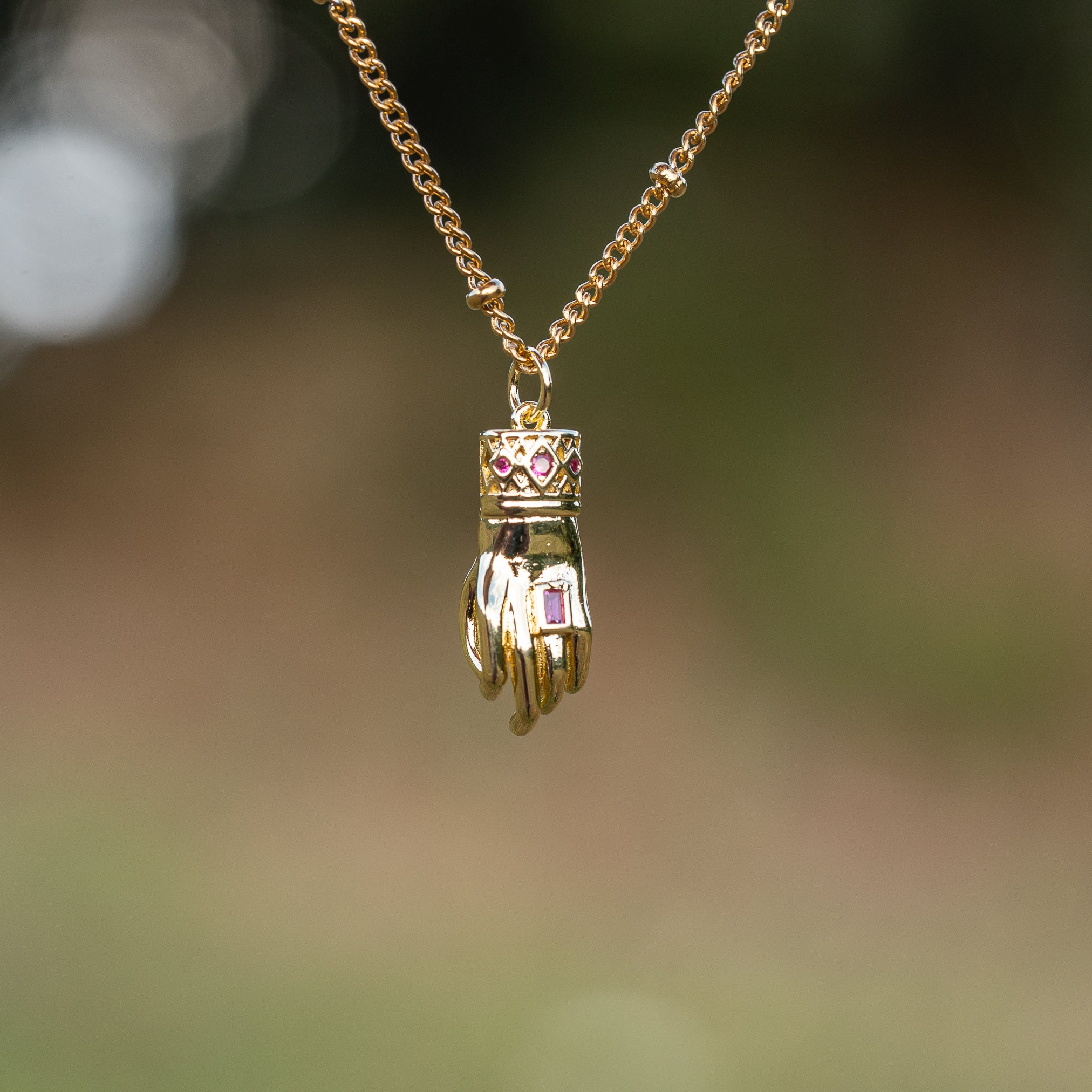 Breloques connecteurs mains en laiton plaqué or 18k et et zirconium rose de 22 mm ( à l&