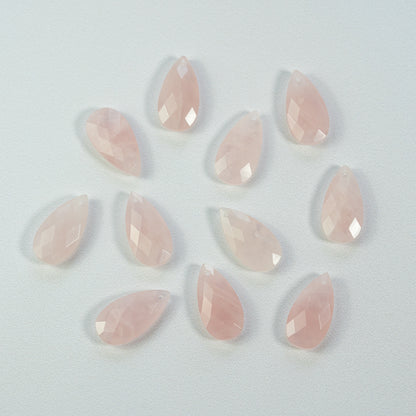 Pendentifs gouttes facettes de Quartz rose de 25 mm ( à l&