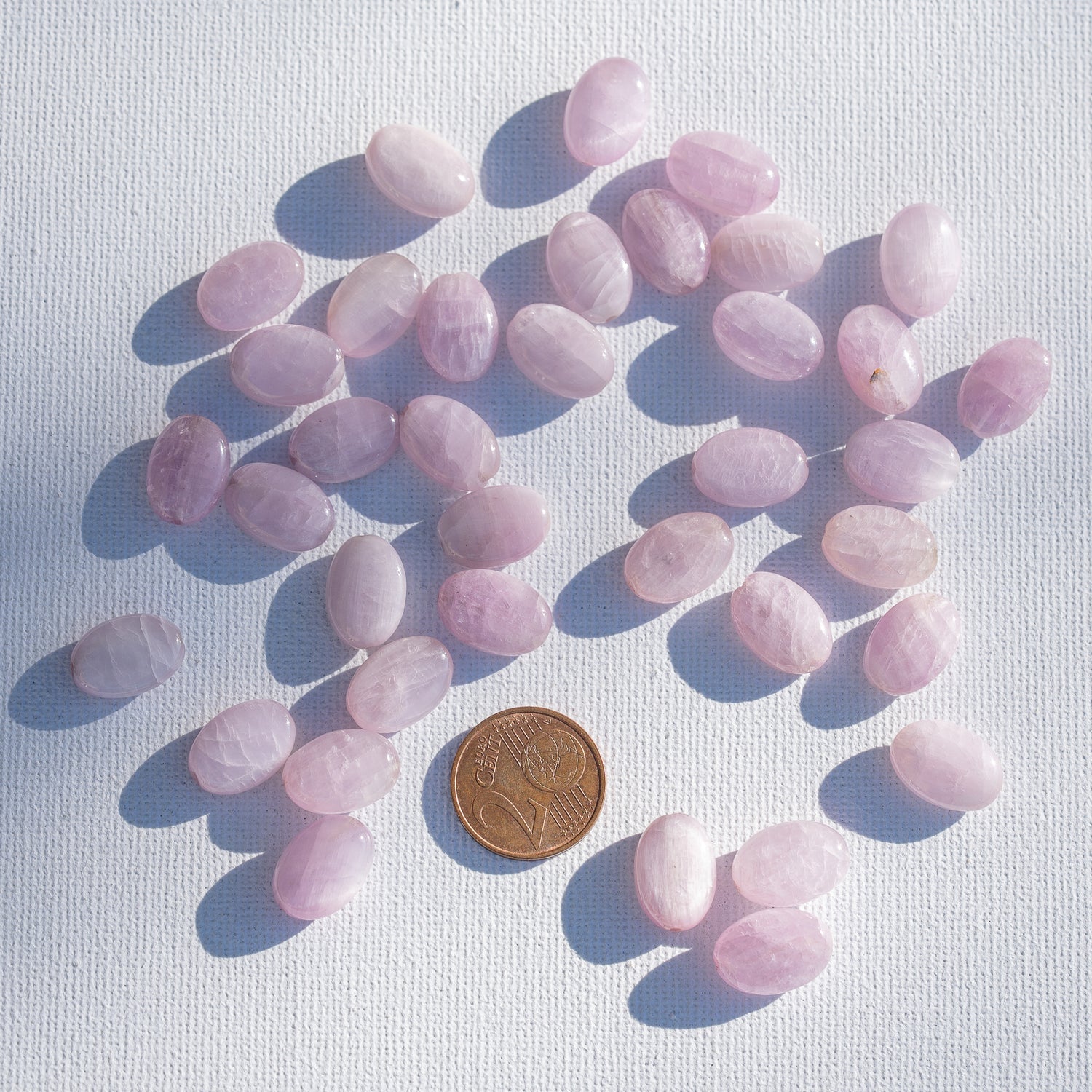 Perles ovales lisses de Kunzite de env 14 mm ( à l&