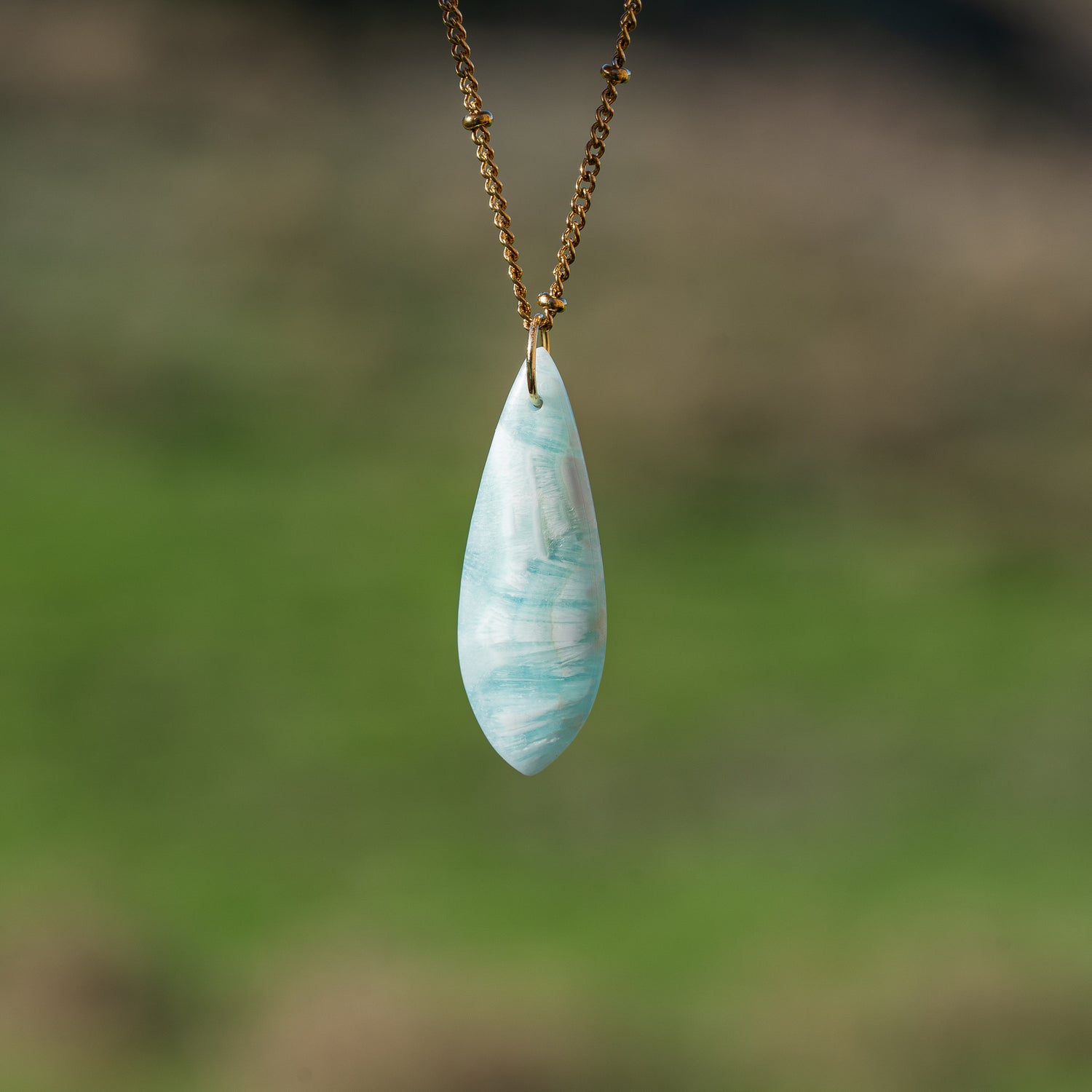 Pendentifs gouttes lisses en Hémimorphite de 37,5 mm au choix ( à l&