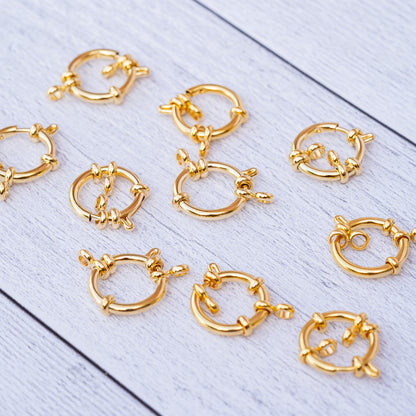 Fermoirs roue en acier inoxydable plaqué or 24k de 18 mm ( à l&
