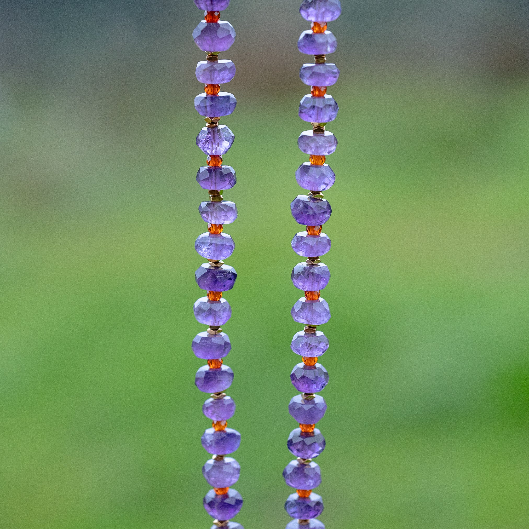 Kit collier à créer soi-même " fall " en Améthyste, oxyde de zirconium et Hématite 🍁