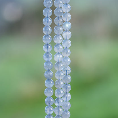 Perles rondes lisses de Labradorite de 6,5 mm ( rang de env 60 perles )