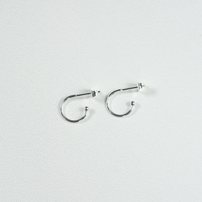 Demi-créoles en acier inoxydable argenté de 12,5 mm ( 1 ou 6 paires )
