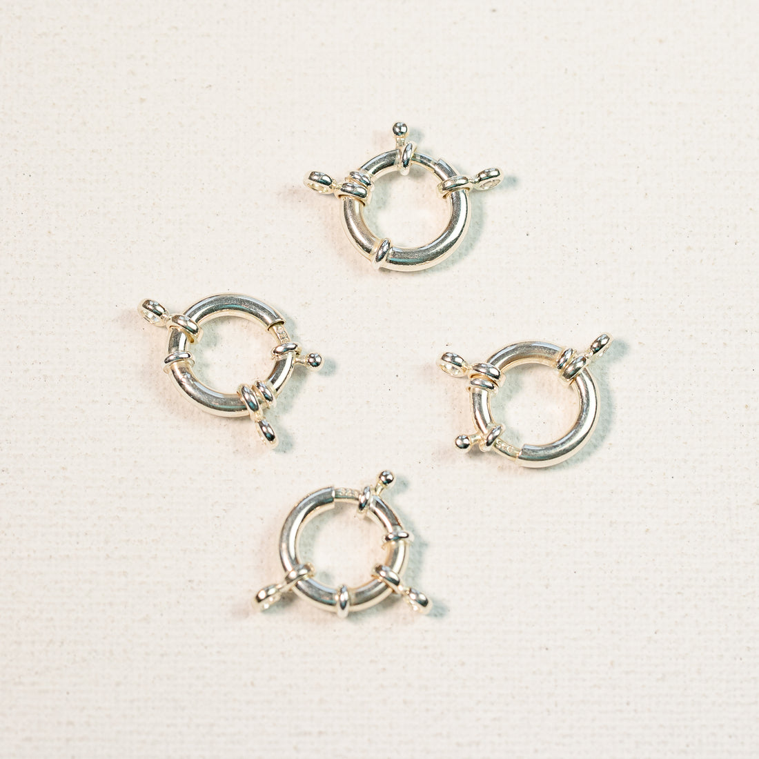 Fermoirs roue/bouée en argent 925 de 15 mm ( à l&