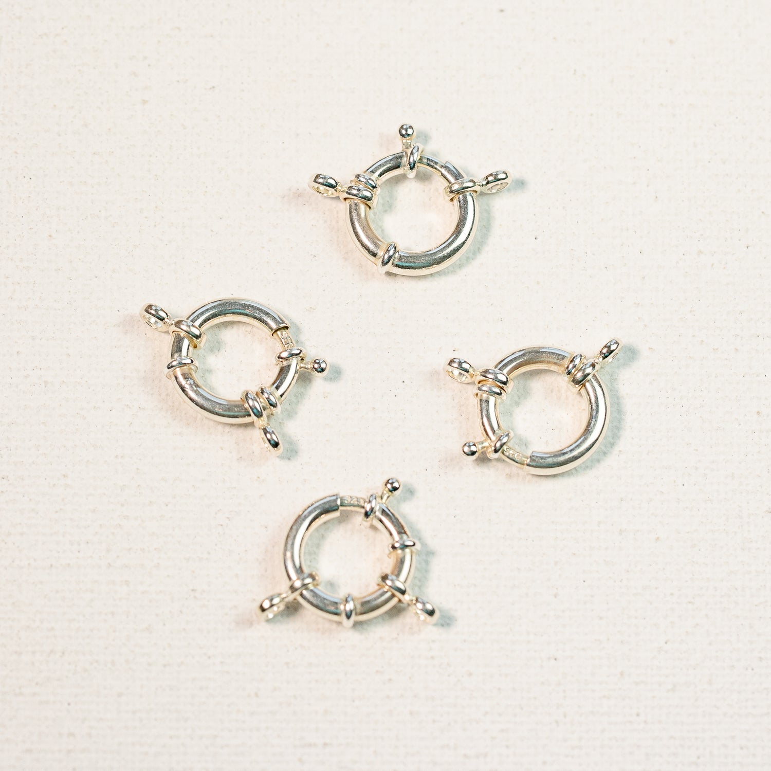 Fermoirs roue/bouée en argent 925 de 15 mm ( à l&