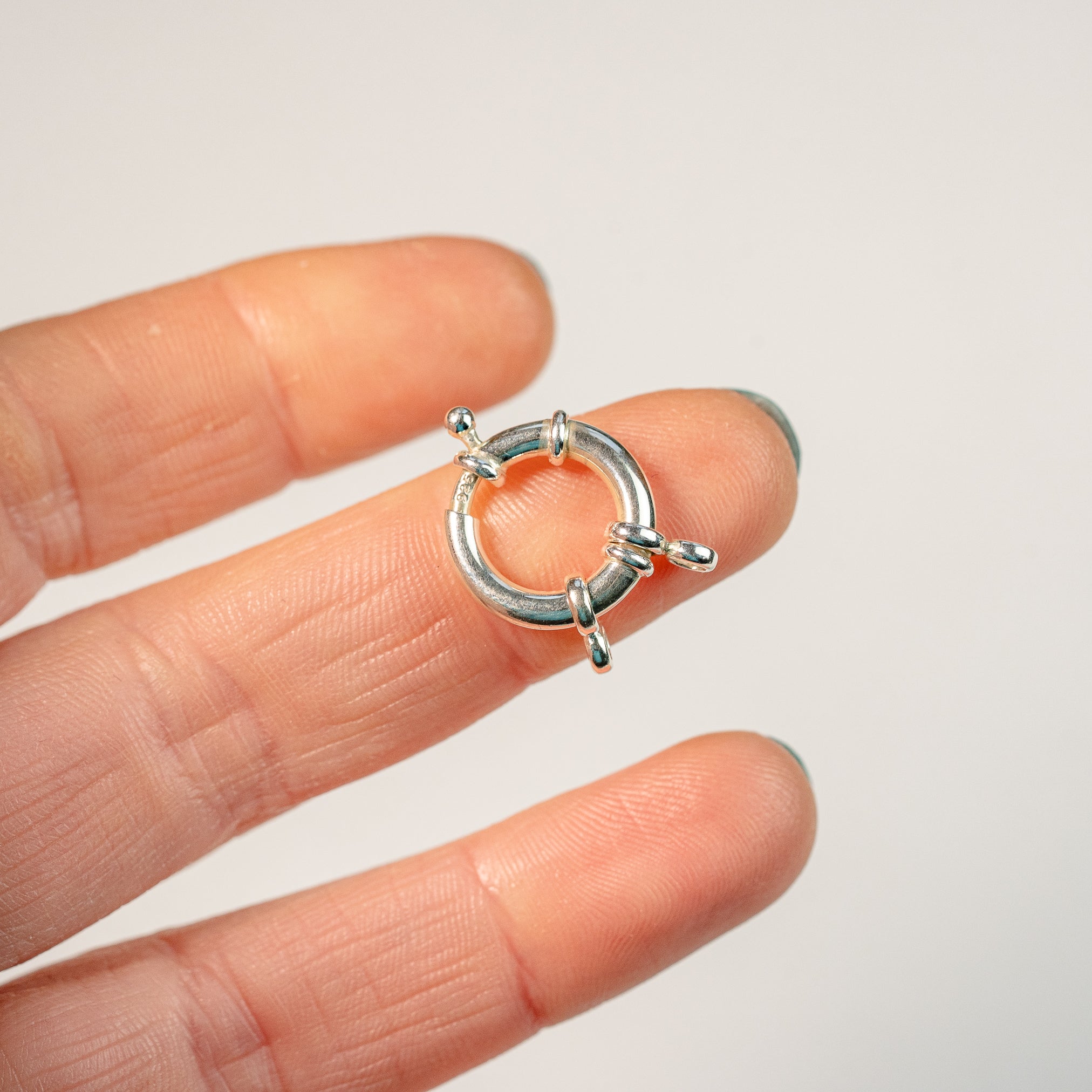 Fermoirs roue/bouée en argent 925 de 15 mm ( à l&