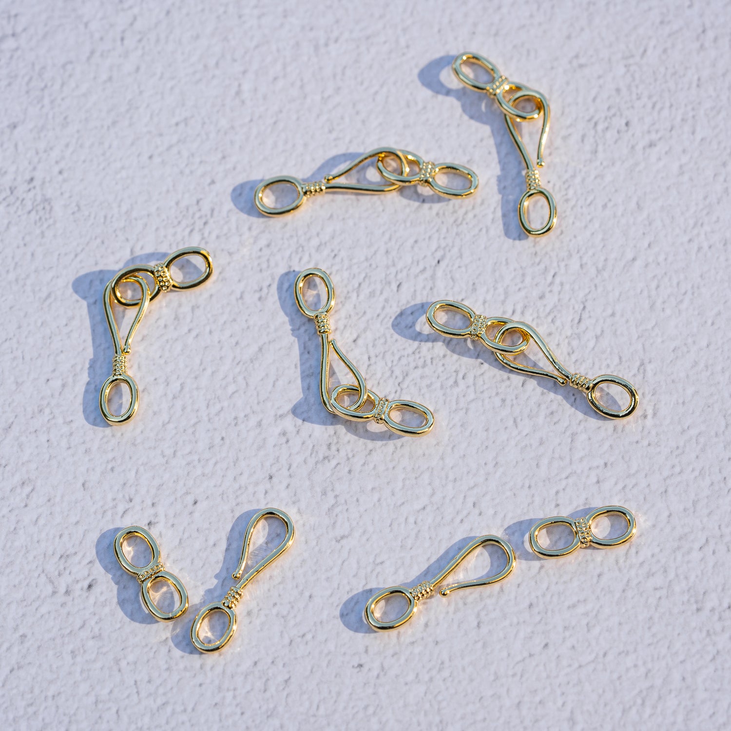 Fermoirs crochets en S en laiton plaqué or 18k de 37 mm ( à l&