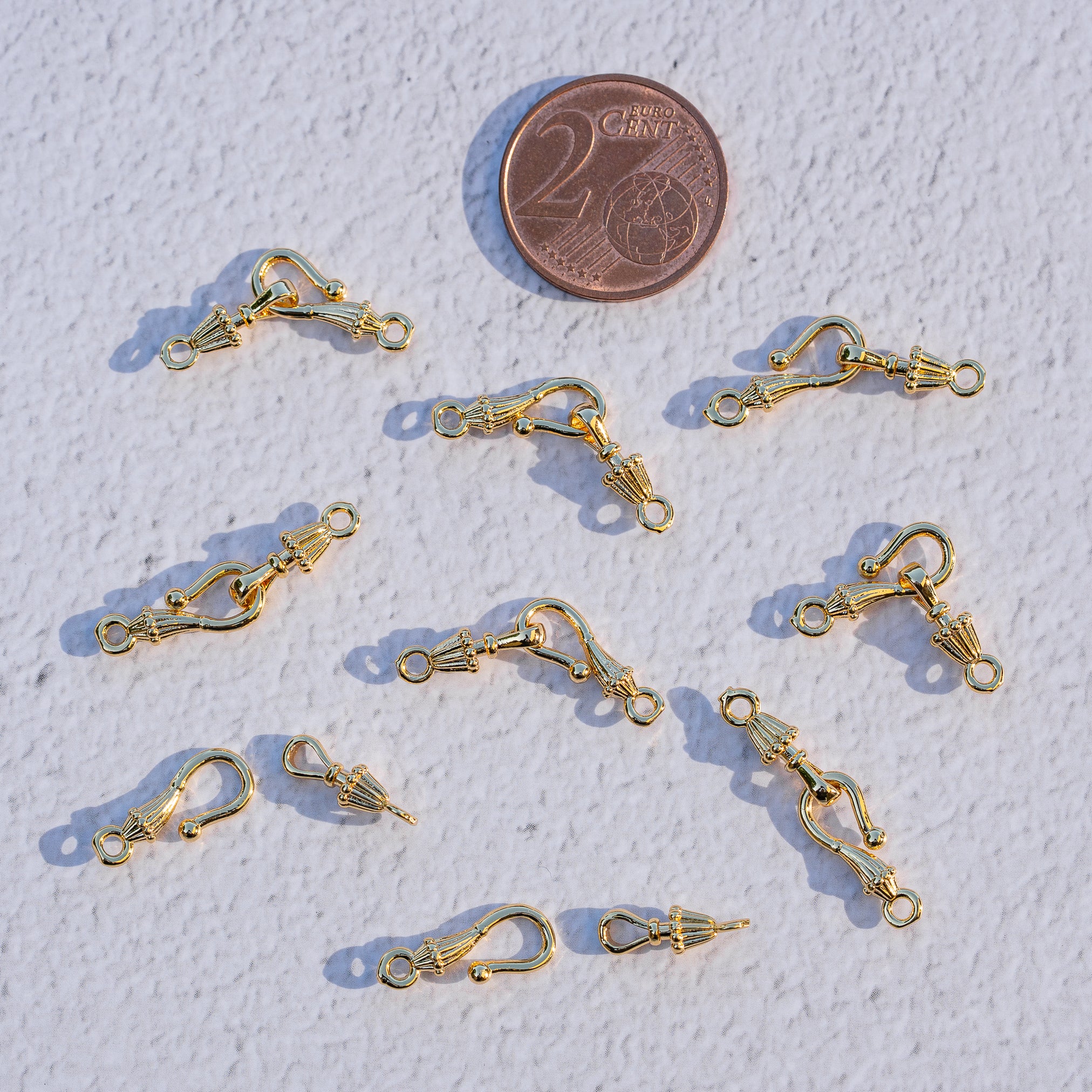 Fermoirs crochets en S en laiton plaqué or 18k de 24 mm ( à l&