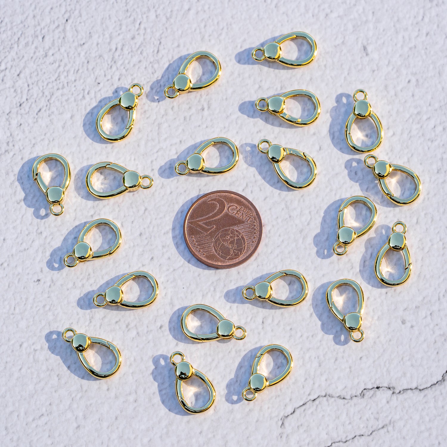 Fermoirs à ressort en laiton plaqué or 18k de 16 mm ( à l&